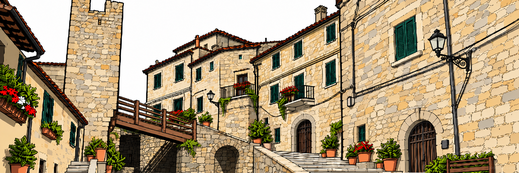 Stylized illustration of Bolsena in Lazio - Goparoo