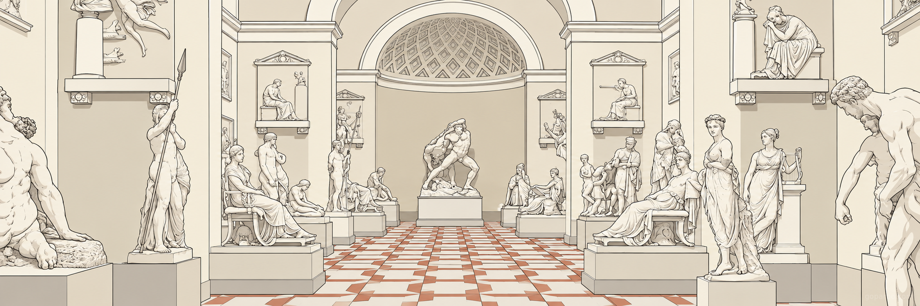 Illustrazione stilizzata di Museo Gypsotheca Antonio Canova in Possagno - Goparoo