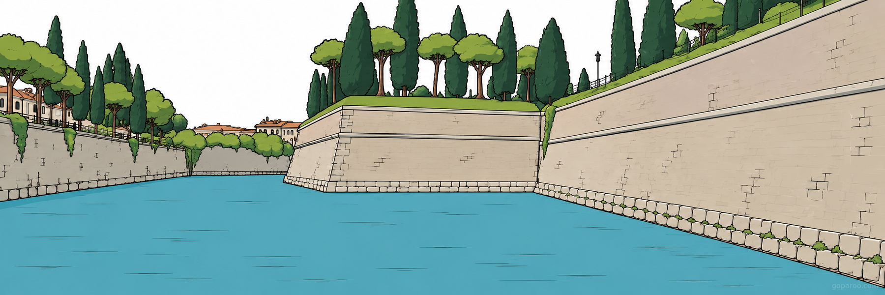 Illustrazione stilizzata di Fortezza di Peschiera del Garda in La Riviera degli Olivi - Goparoo