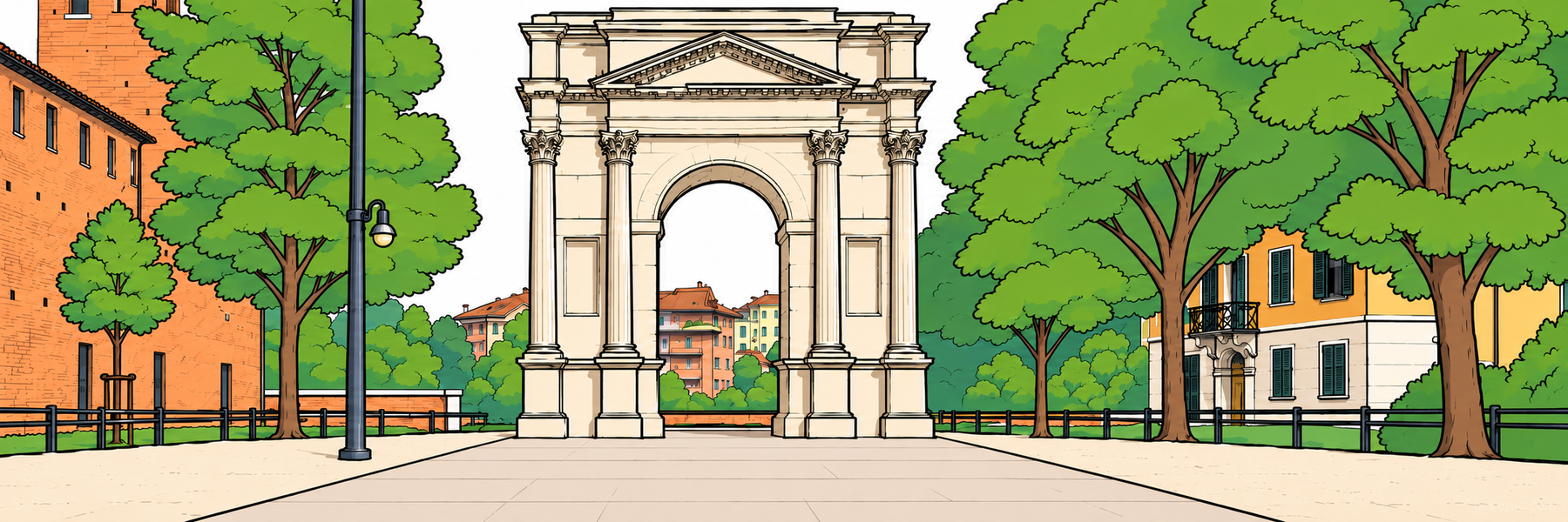 Ilustración estilizada de Arco dei Gavi en Verona - Goparoo