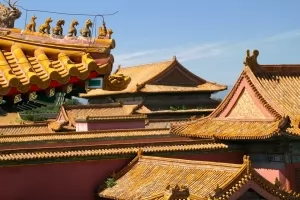 Some roof architecture in the Forbidden City.
