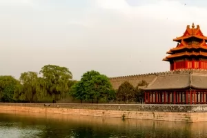 A watchtower in a corner of the Forbidden City.