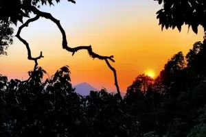 A beautiful sunset by the Himalayas in Landour.