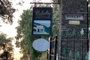 The entrance gate and sign of the Rokeby Manor.
