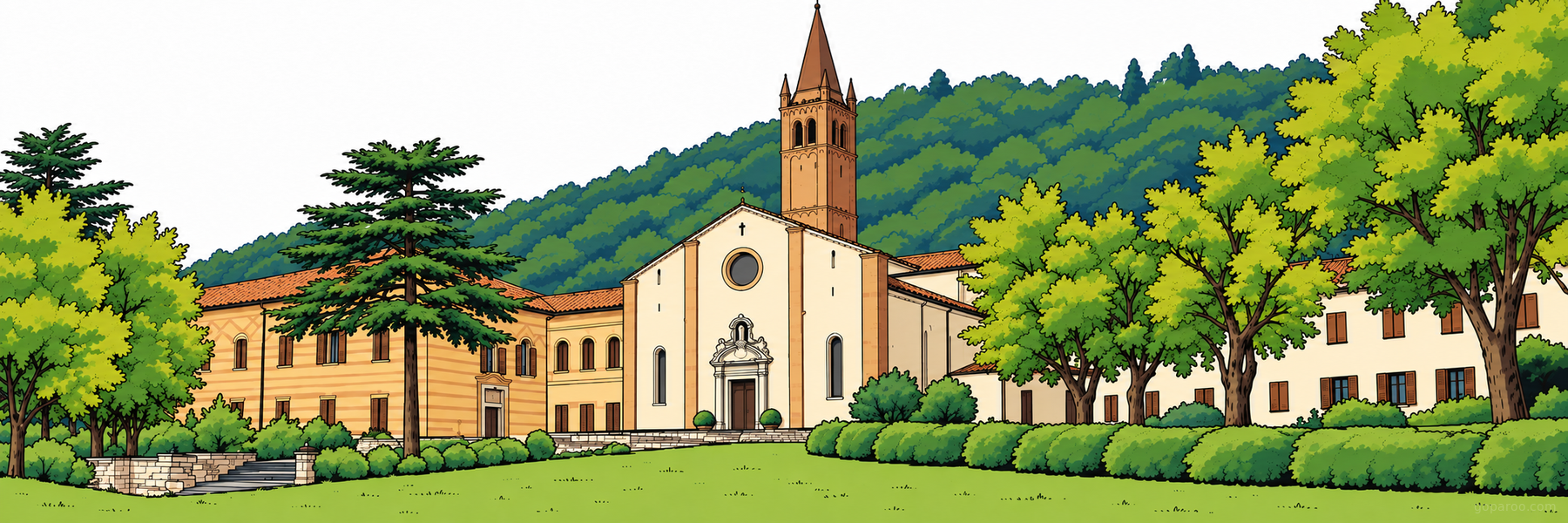 Stylized illustration of Santuario della Beata Vergine della Salute in Abano Terme - Goparoo