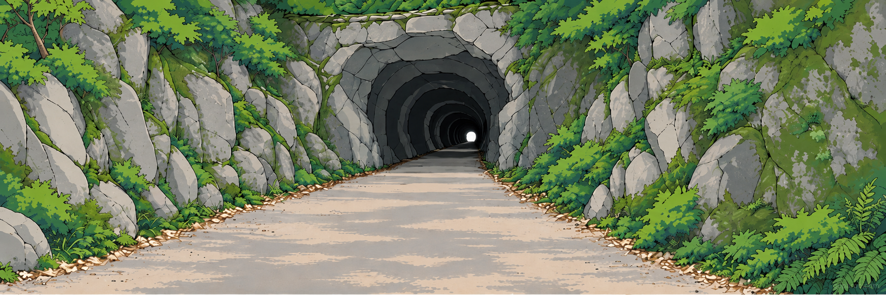 Stylized illustration of Strada del Vecchio Trenino in Asiago - Goparoo