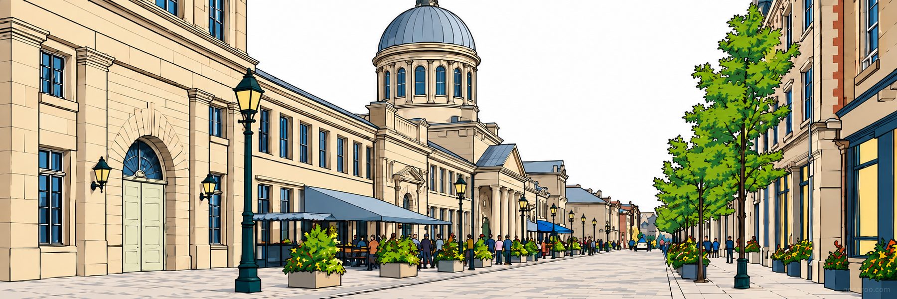 Stylized illustration of Montreal - Goparoo