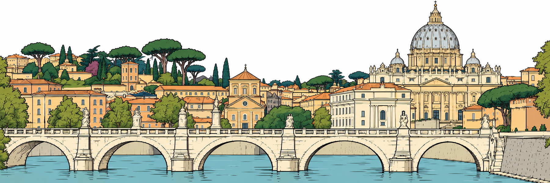 Stylized illustration of Rome - Goparoo