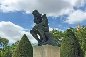 The Le Penseur sculpture by Rodin.