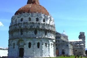 The baptistery behind the Pisa Cathedral.