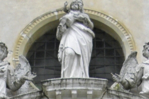Santuario della Beata Vergine della Salute portal statues Picture