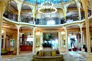 The lobby of the Hôtel Hermitage in Monte-Carlo.