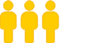 Yellow three person icon