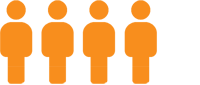 Orange four person icon