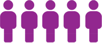 Purple five person icon