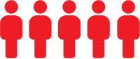 Red five person icon