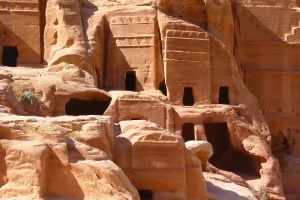 Houses in the Petra archeological site in Jordan.